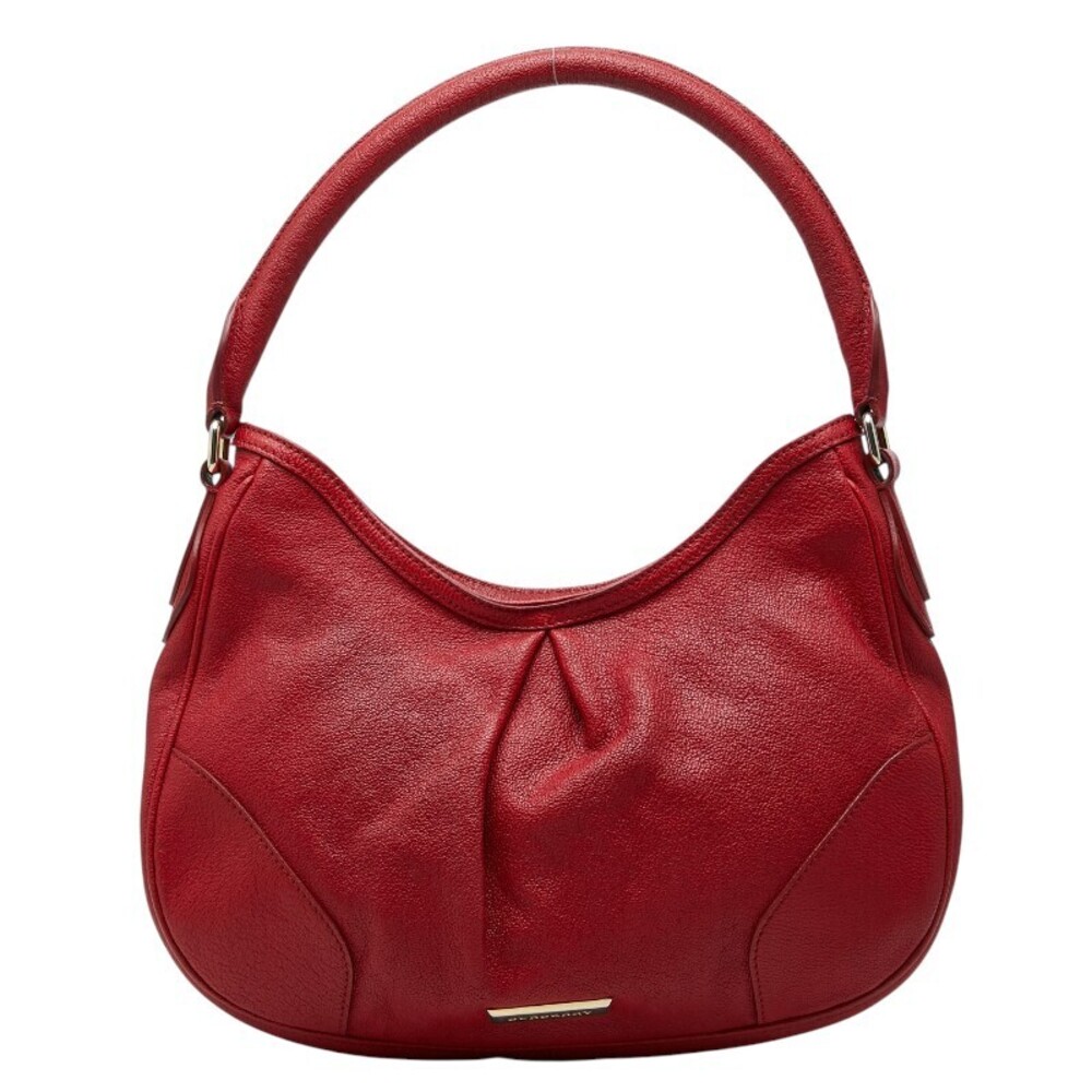 Burberry Hobo Bag Red Leather